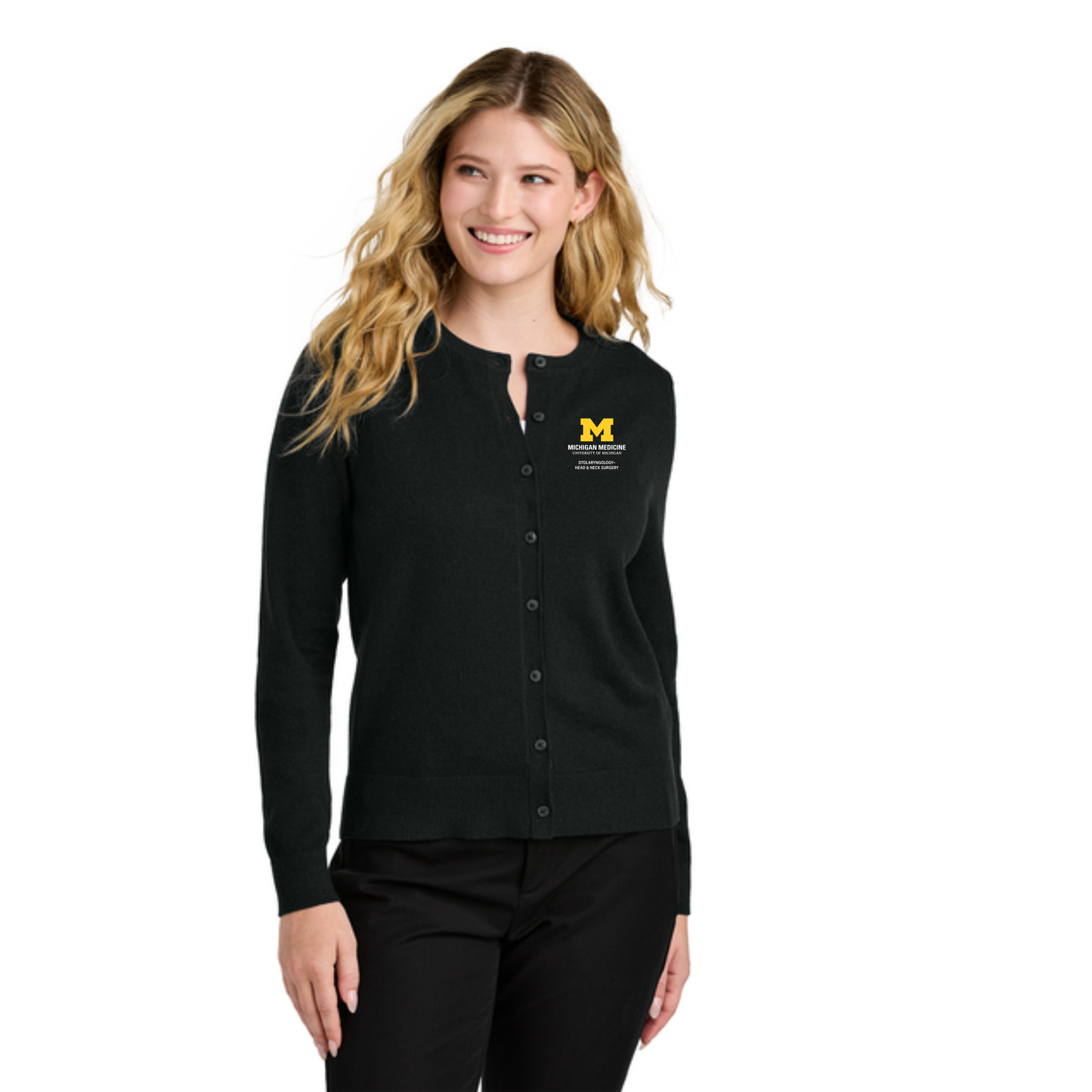 Port Authority® Women’s Easy Care Crewneck Cardigan Sweater