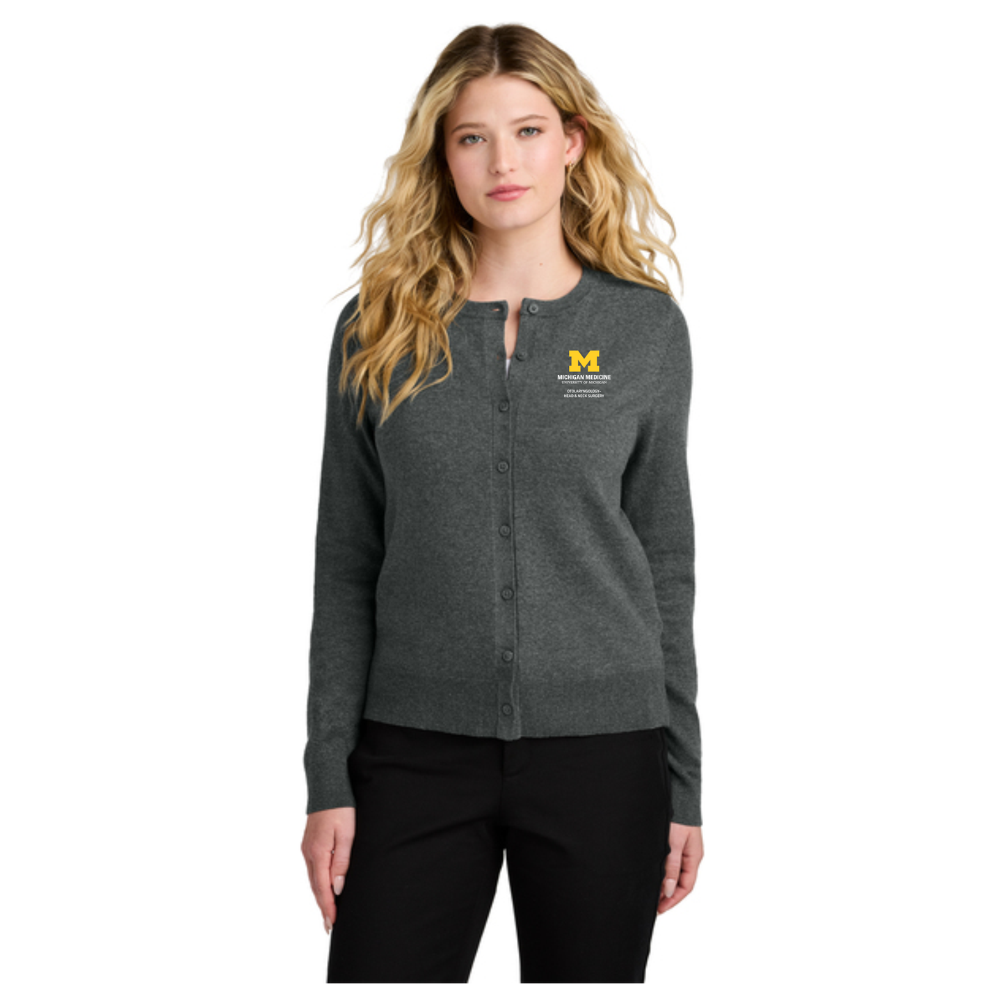 Port Authority® Women’s Easy Care Crewneck Cardigan Sweater