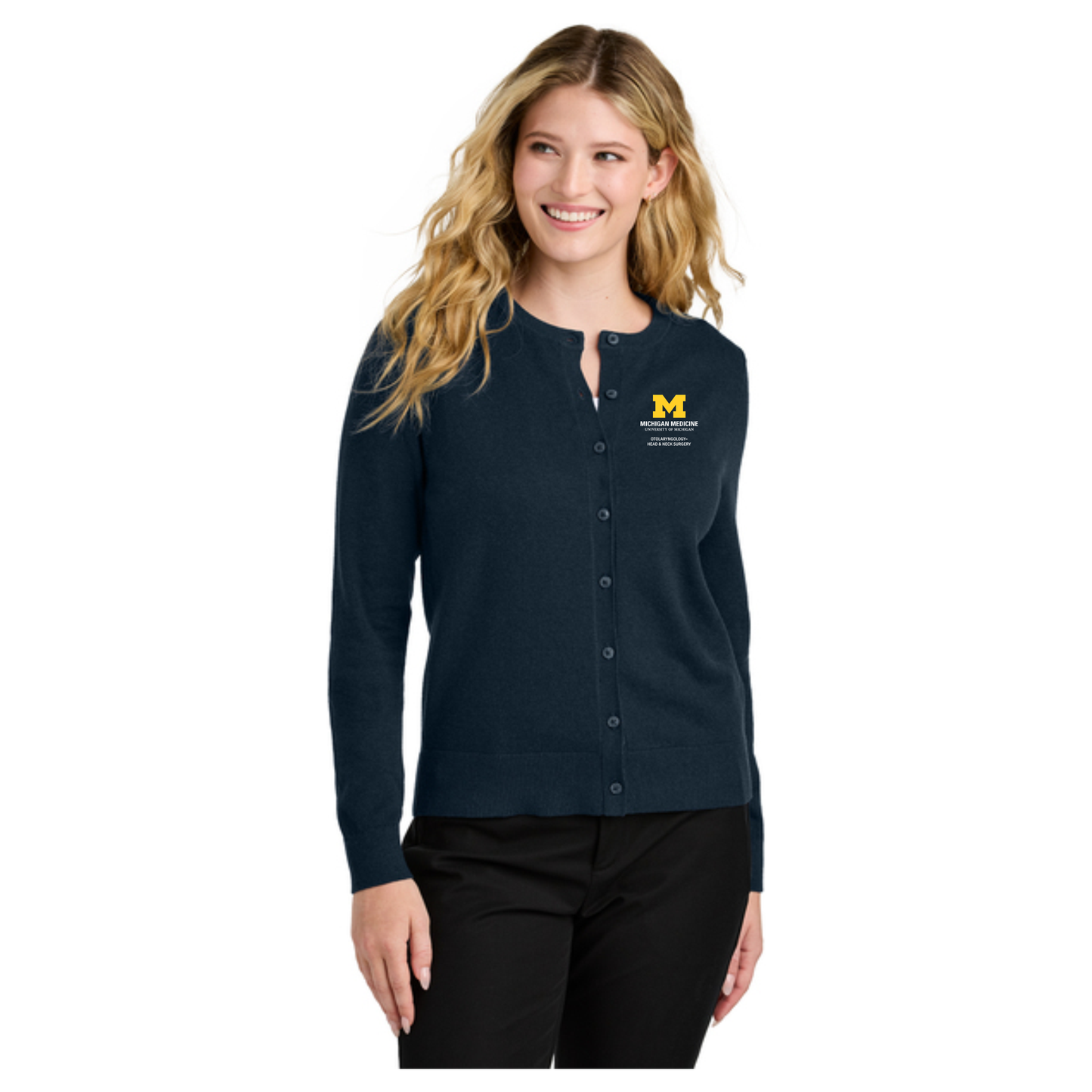 Port Authority® Women’s Easy Care Crewneck Cardigan Sweater